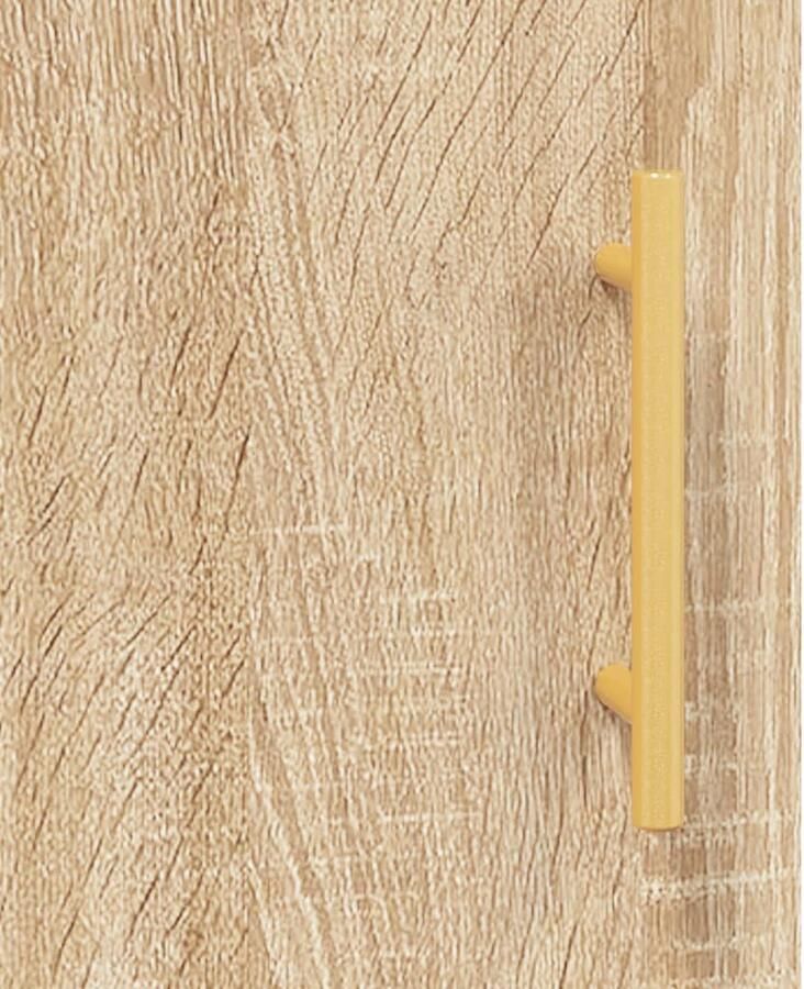 VidaXL Hoge kast 180 cm Sonoma eiken Hout en glas Hoge Kast Salontafel Houten Kast Opslagkast