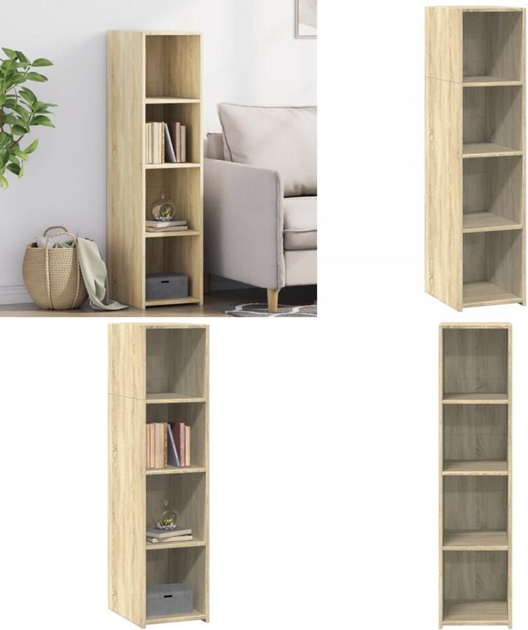 VidaXL Hoge kast 30x41x124 cm bewerkt hout sonoma eikenkleurig Hoge Kast Hoge Kasten Hoog Dressoir Hoge Kast Woonkamer