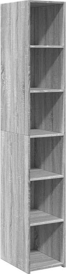 VidaXL Hoge kast 30x41x185 cm bewerkt hout grijs sonoma eikenkleurig