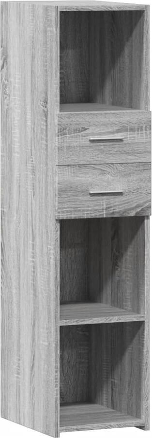 VidaXL Hoge kast 30x42 5x124 cm bewerkt hout grijs sonoma eikenkleur