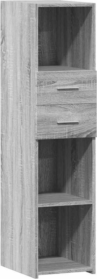 VidaXL Hoge kast Grijs Sonoma Eiken 30x42 5x124 cm Hoge Kast Scandinavisch Design Opbergkast Houten Kast Grijze Kast