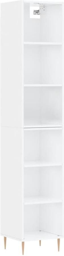 VidaXL Hoge kast Hoogglans wit 180 cm Hout Hoge Kast Witte Kast Keukenkast Opslagoplossing Houten Kast