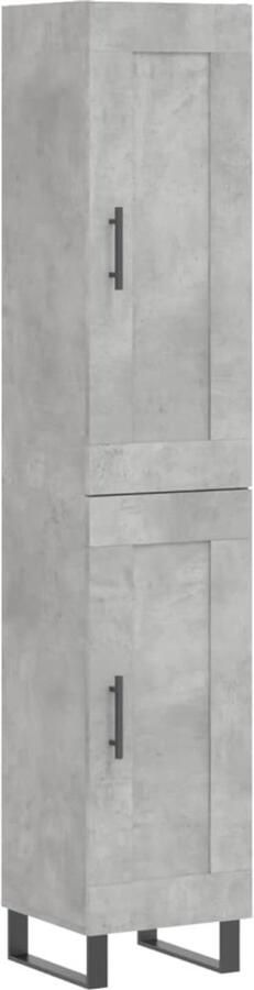 VidaXL Hoge Kast Betongrijs 180 cm Stijlvol & Praktisch Hoge Kast Dressoir Buffetkast Opbergkast Houten Kast