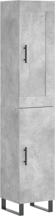 VidaXL Hoge kast 180 cm betongrijs hout metaal Hoge Kast Beton Grijs Houten Kast Opbergkast Living Room Furniture