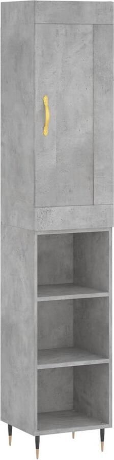 VidaXL Hoge Kast Betongrijs Bewerkt Hout 180cm Hoge Kast Opbergkast Betonnen Kast Grijze Kast - Foto 2