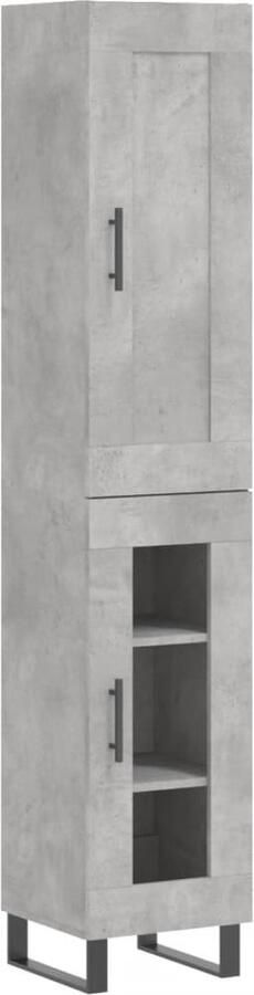 VidaXL -Hoge-kast-34 5x34x180-cm-bewerkt-hout-betongrijs - Foto 8
