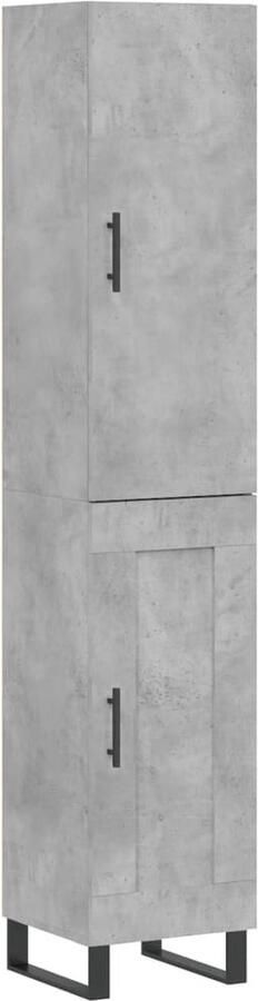 VidaXL -Hoge-kast-34 5x34x180-cm-bewerkt-hout-betongrijs - Foto 6