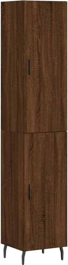 VidaXL Hoge kast Bruin eiken 34 5x34x180 cm Hoge Kast Houten Kast Bruine Eiken Kast Opbergkast - Foto 2