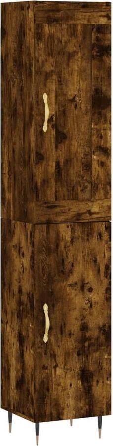 VidaXL Hoge kast gerookt eiken 180 cm Hoge Kast Opbergkast Kast Houten Kast Bruine Kast - Foto 2