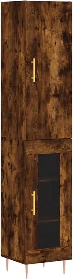 VidaXL Hoge Kast Gerookt Eiken 180 cm Hoge Kast Houten Kast Bruine Kast Opbergkast - Foto 2