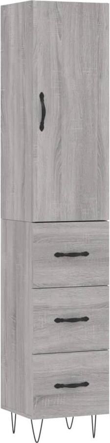 VidaXL -Hoge-kast-34 5x34x180-cm-bewerkt-hout-grijs-sonoma-eikenkleurig - Foto 3