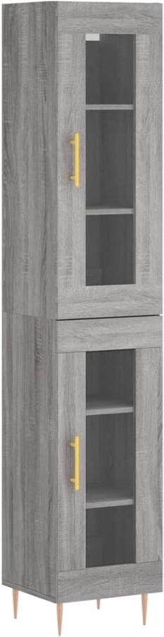 VidaXL Hoge Kast 34 5x34x180 cm Grijs Sonoma Eiken Hoge Kast Opbergkast Kledingkast Grijze Kast Houten Kast