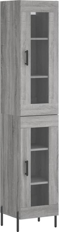 VidaXL Hoge kast Bewerkt hout Grijs Sonoma Eiken Hoge Kast Kledingkast Opbergkast Grijze Kast Houten Kast - Foto 2