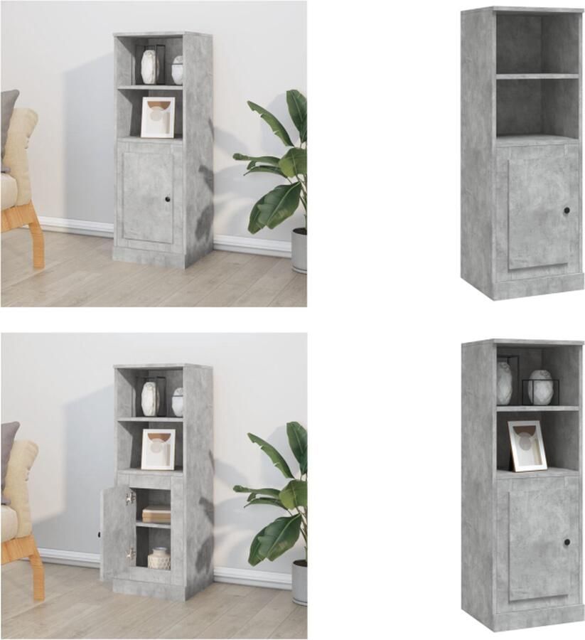 VidaXL Hoge kast 36x35-5x103-5 cm bewerkt hout betongrijs Hoge Kast Hoge Kasten Kast Opbergkast - Foto 2