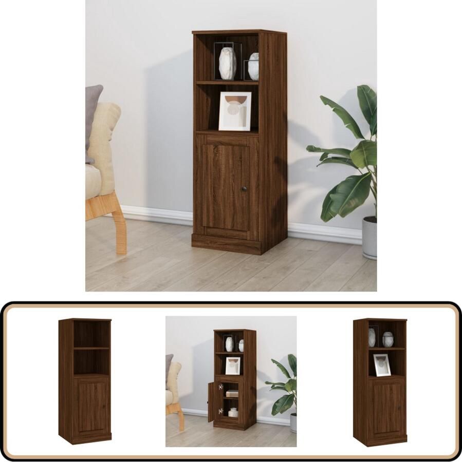 VidaXL Hoge kast 36x35 5x103 5 cm Bruin eiken Hoge Kast Buffetkast Houten Kast Bruine Eiken Scandinavisch Design