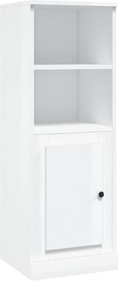 The Living Store Hoge kast 36x35 5x103 5 cm bewerkt hout hoogglans wit Hoge Kast Buffetkast Opslagoplossing Keukenmeubel Scandinavisch Design - Foto 2