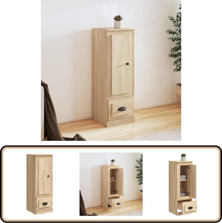 VidaXL Hoge Kast 36x35 5x103 5 cm Sonoma Eiken Hoge Kast Buffetkast Sonoma Eiken Houten Kast Opbergkast