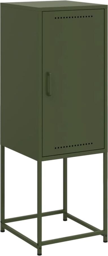 VidaXL Hoge kast 36x39x107 cm staal olijfgroen