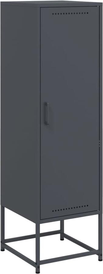 VidaXL Hoge kast staal antraciet 36x39x123 cm Industriële Kast Metalen Kast Opbergkast Hoogslaapkast Woonkamer Meubels