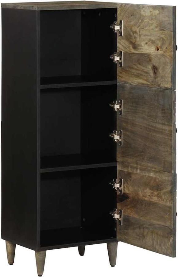 The Living Store Hoge kast 40x33x110 cm massief mangohout Hoge Kast Mangohouten Kast Opbergkast Salontafel Keukenkast - Foto 2