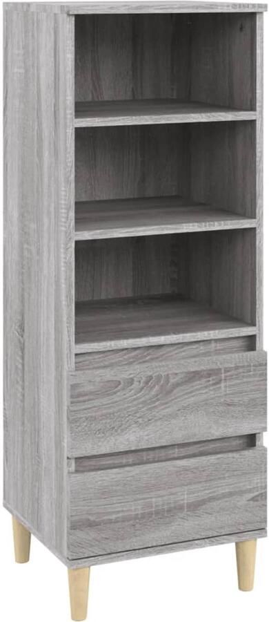 VidaXL Hoge Kast 40x36x110 cm Grijs Sonoma Eiken Bijzettafel Houten Kast Grijze Kast Salontafel Opslagoplossing