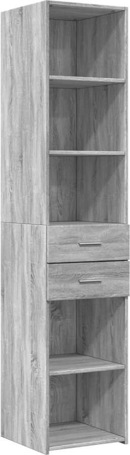 VidaXL Hoge kast 40x42 5x185 cm bewerkt hout grijs sonoma eikenkleur