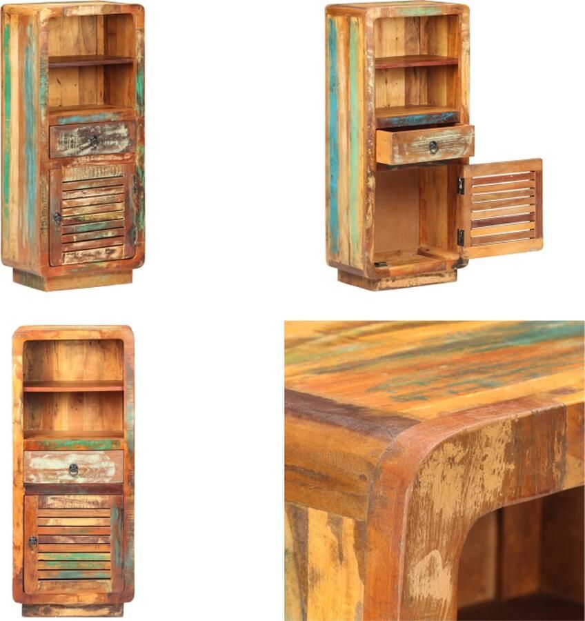 VidaXL Hoge kast 45x32x110 cm massief gerecycled hout Hoge Kast Hoge Kasten Wandkast Wandkasten