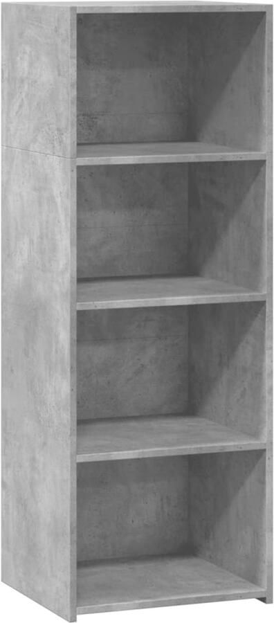 VidaXL Hoge kast 45x41x124 cm Bewerkt hout Betongrijs Scandinavisch Design Houten Kast Opbergkast Betonnen Grijze Kast Living Room Furniture - Foto 2