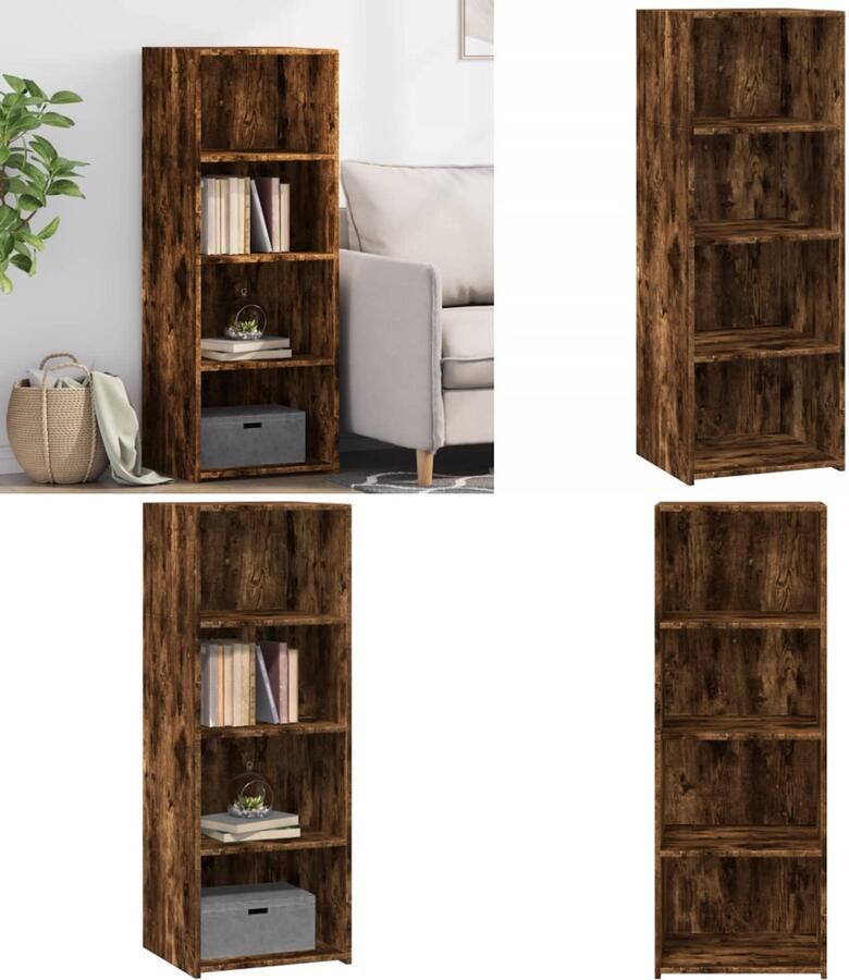 VidaXL Hoge kast 45x41x124 cm bewerkt hout gerookt eikenkleurig Hoge Kast Hoge Kasten Hoog Dressoir Hoge Kast Woonkamer