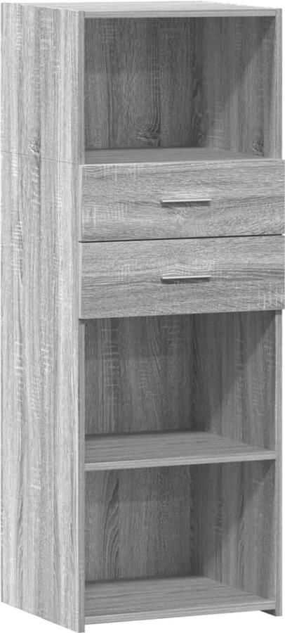 VidaXL Hoge Kast Grijs Sonoma Eiken 45x42 5x124 cm Hoge Kast Scandinavisch Design Grijze Kast Houten Kast Opbergkast