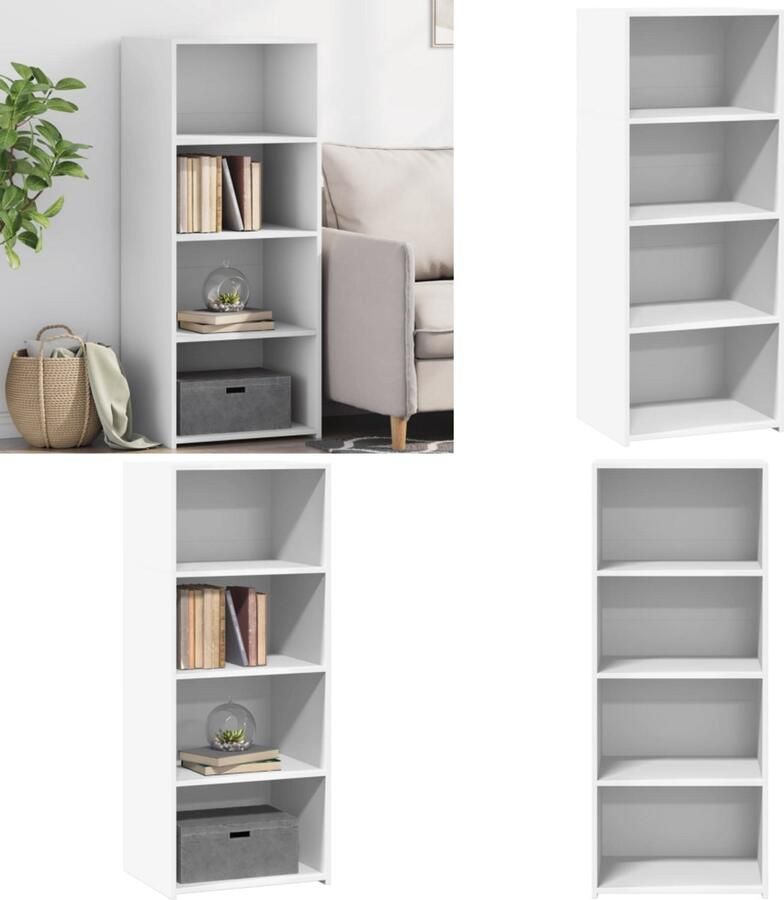 VidaXL Hoge kast 50x41x124 cm bewerkt hout wit Hoge Kast Hoge Kasten Hoog Dressoir Hoge Kast Woonkamer