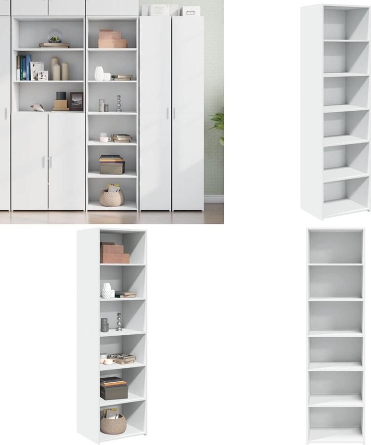 VidaXL Hoge kast 50x41x185 cm bewerkt hout wit Hoge Kast Hoge Kasten Hoog Dressoir Hoge Kast Woonkamer