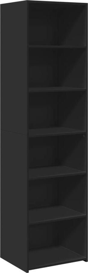 VidaXL Hoge kast 50x41x185 cm bewerkt hout zwart - Foto 2