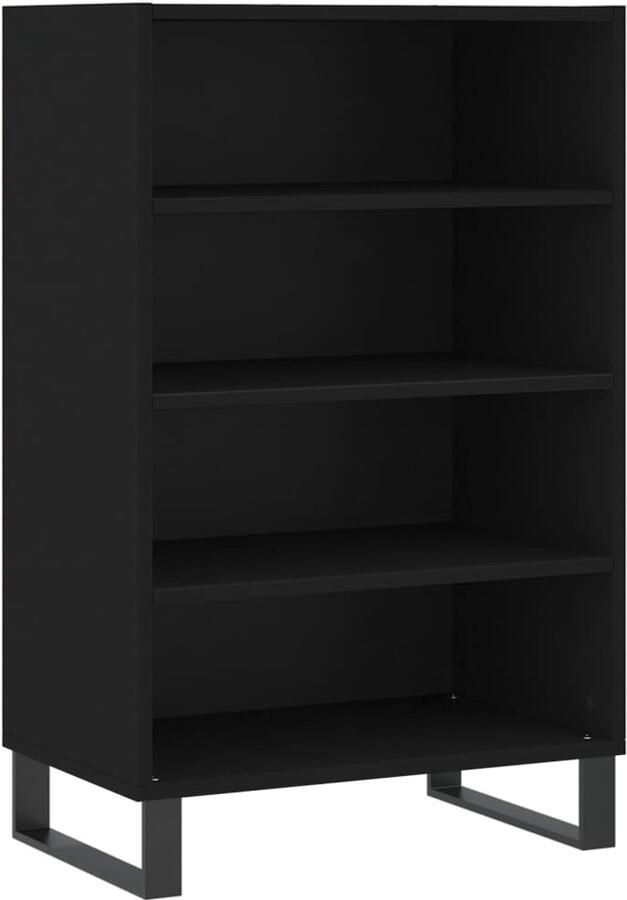 VidaXL Hoge Kast 57x35x90 cm Bewerkt Hout Zwart Hoge Kast Zwarte Kast Houten Kast Opbergkast Designkast