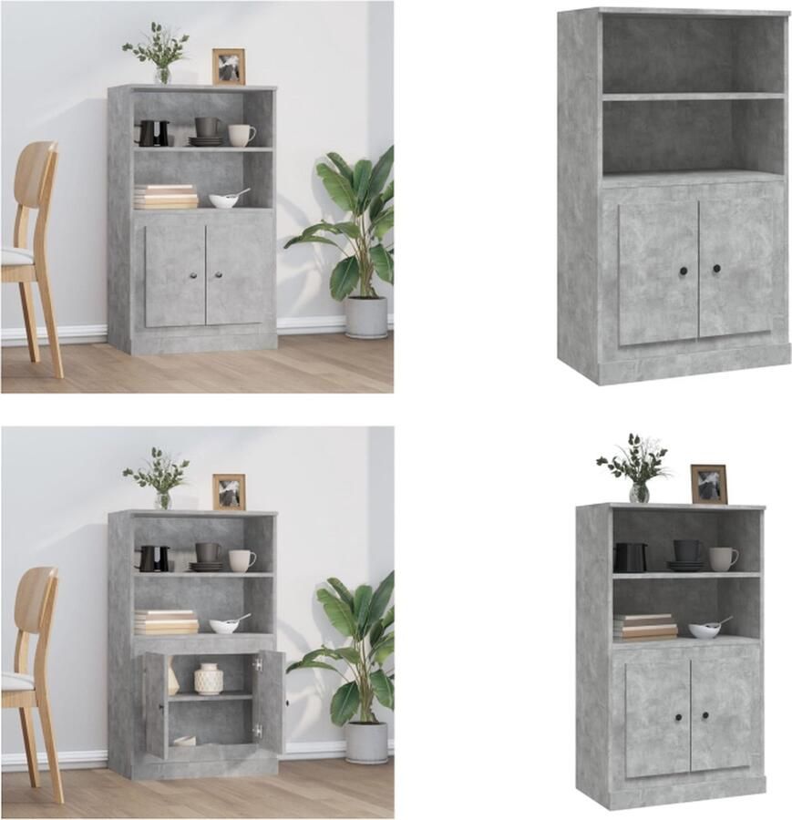 VidaXL Hoge kast 60x35 5x103 5 cm bewerkt hout betongrijs Hoge Kast Hoge Kasten Kast Opbergkast