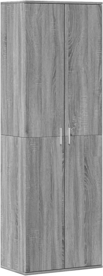 The Living Store Hoge Kast 60 x 35 x 180 cm Grijs Sonoma Eiken Duurzaam bewerkt hout met voldoende opbergruimte Stijlvol en praktisch Montage vereist - Foto 2