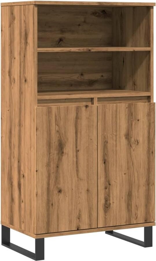 VidaXL Hoge kast 60x36x110 cm bewerkt hout artisanaal eikenkleurig - Foto 2
