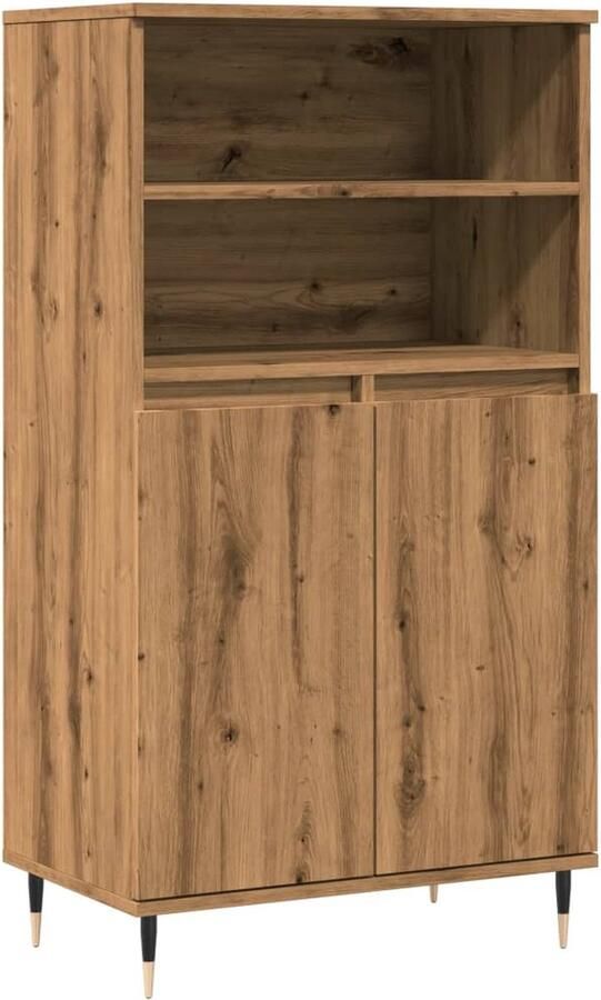 VidaXL Hoge kast 60x36x110 cm bewerkt hout artisanaal eikenkleurig - Foto 3