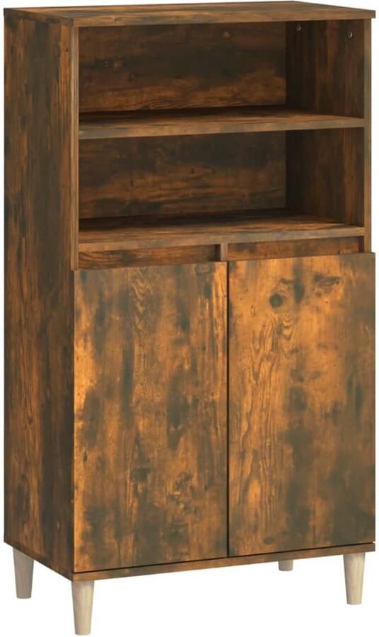 VidaXL Hoge kast Gerookt Eiken 60x36x110 cm Bijzetkast Hogeschat Kast Opbergkast Keukenkast - Foto 2