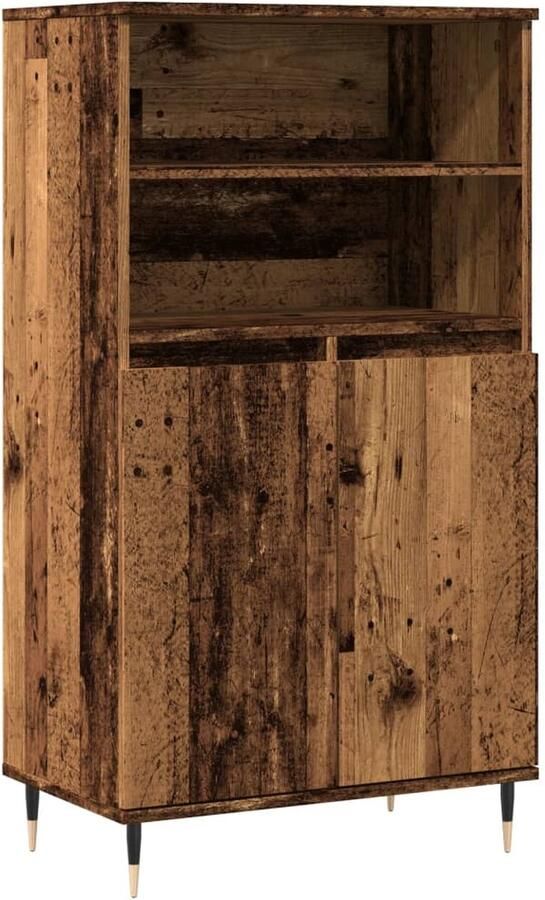 VidaXL Hoge kast 60x36x110 cm bewerkt hout oud houtkleurig