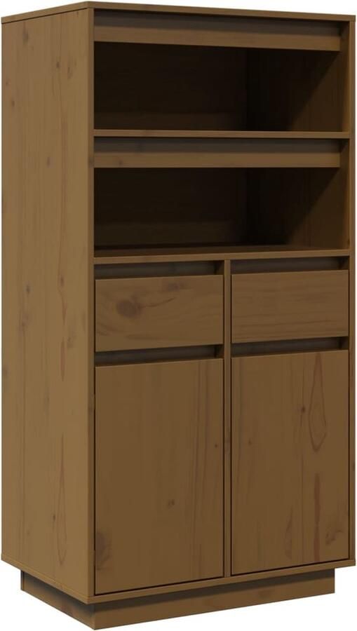 VidaXL -Hoge-kast-60x40x116 5-cm-massief-grenenhout-honingbruin - Foto 3