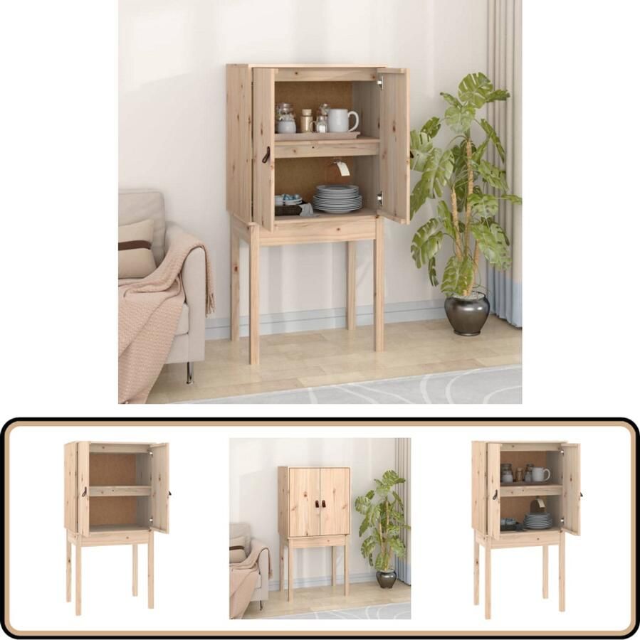 VidaXL Hoge kast Grenenhout 60x40x120 cm Hoge Kast Grenoble Hout Houten Kast Opbergkast Woonkamerkast
