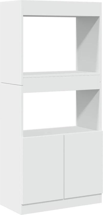 VidaXL Hoge Kast Wit Bewerkt Hout 140 cm Hoge Kast Hoge Kasten Boekenrek En Kast Dressoir