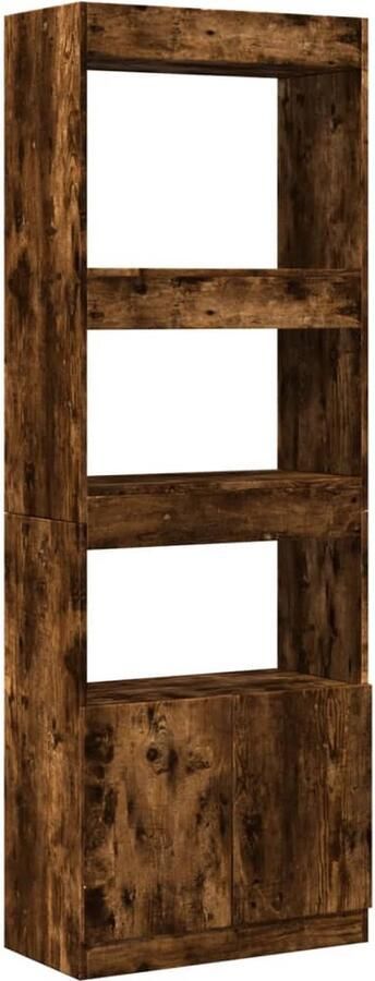 VidaXL Hoge Kast Gerookt Eiken 63x33x180 cm Hoge Kast Hoge Kasten Boekenrek En Kast Dressoir