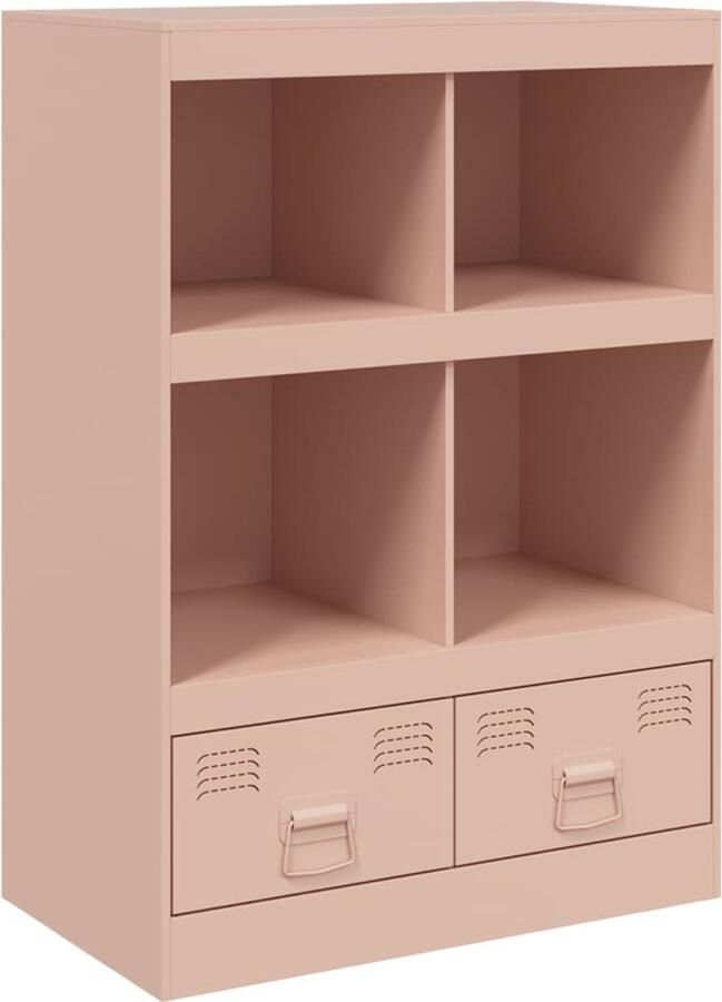 VidaXL -Hoge-kast-67x39x95-cm-staal-roze