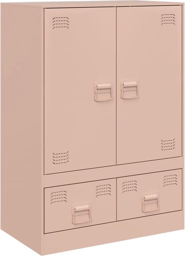 VidaXL -Hoge-kast-67x39x95-cm-staal-roze