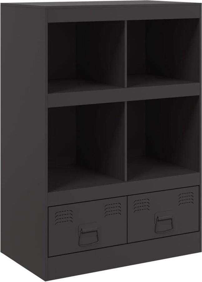 VidaXL -Hoge-kast-67x39x95-cm-staal-zwart - Foto 3