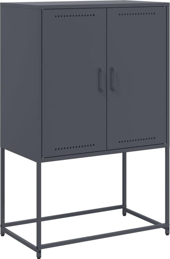 VidaXL Hoge kast 68 5x38 5x107 cm staal antracietkleurig