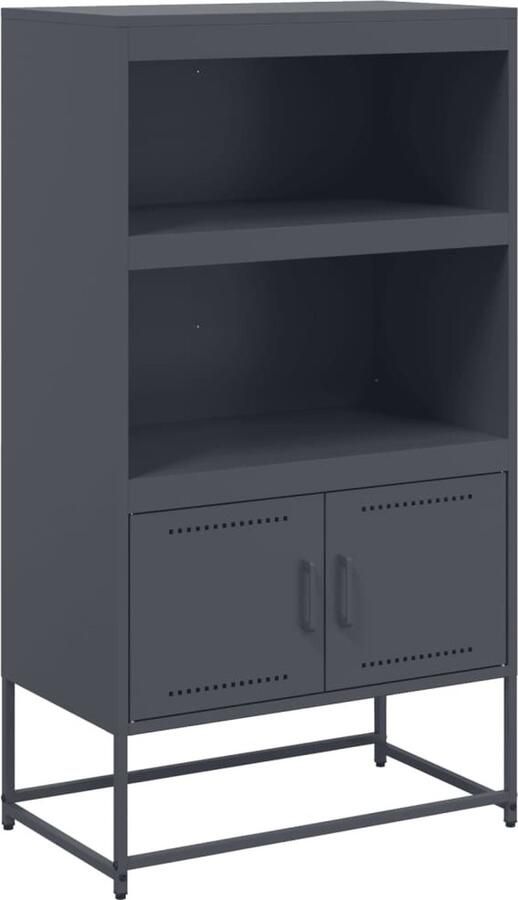 VidaXL Hoge kast Staal Olijfgroen 68 5x38 5x107 cm Industriële Kast Metalen Kast Opbergkast Hoogste Kast Olijfgroene Kast - Foto 3