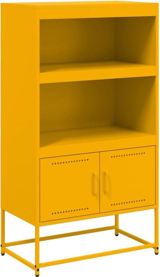 VidaXL Hoge kast 68 5x38 5x123 5 cm staal mosterdgeel